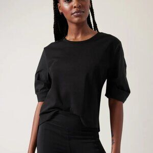 Athleta Women's Harlow Cotton Poly Half Sleeves Hybrid Tee - M